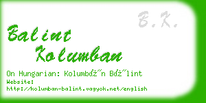 balint kolumban business card